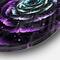 Designart - Purple Blue Fractal Flower Digital Art' Floral Metal Circle Wall Art